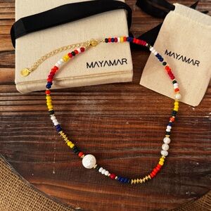 NEW Mayamar Alexis Multi Color Beaded Pearl Choker Necklace
